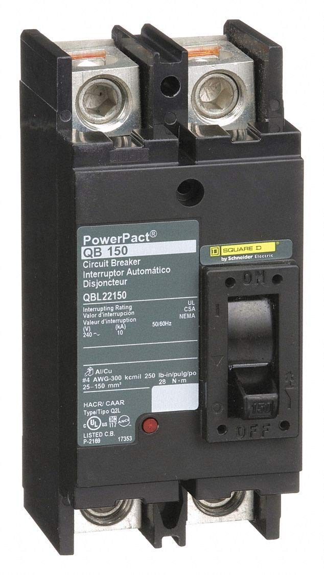 Square D Circuit Breaker, 150 Amps, Number of Poles: 2, 240VAC AC Voltage Rating