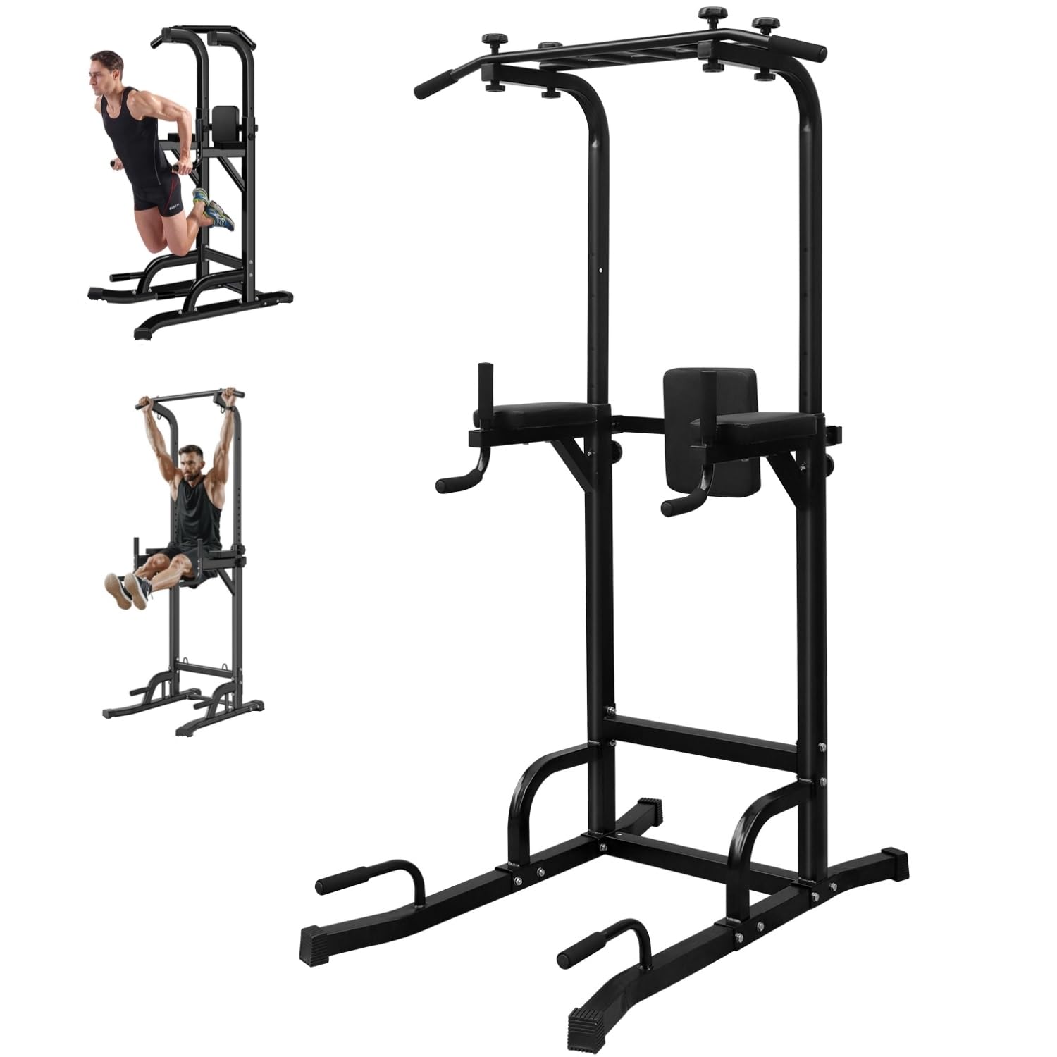 Power Tower Pull Up Bar Workout Dip Station Assistive Trainer Multi-Function Home Gym Strength Training Fitness Equipment 440LBS