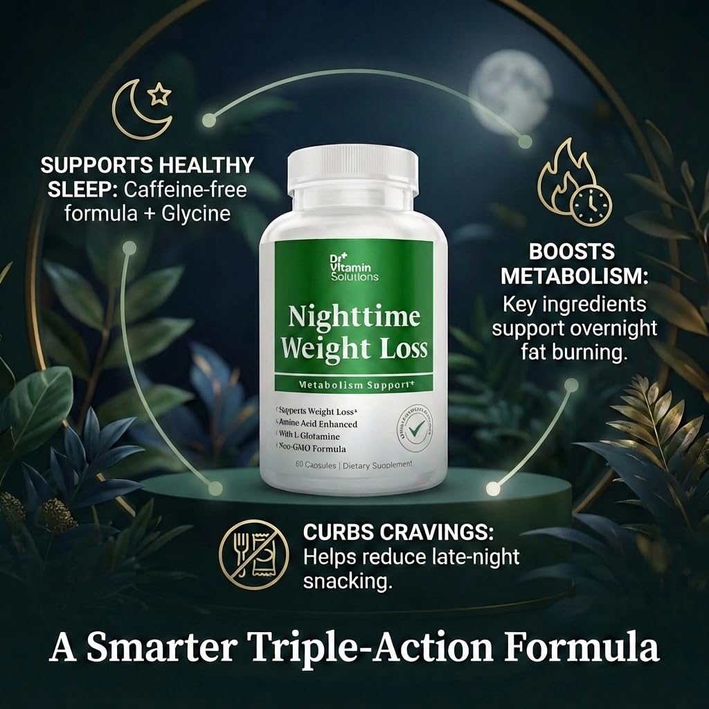 Nighttime Fat Burner Supplements - Appetite Suppressants for Weight Loss - Night-Time Fat Burner for Women and Men Supporting Sleep & Relaxation - Weight Loss Pills - 60 Capsules