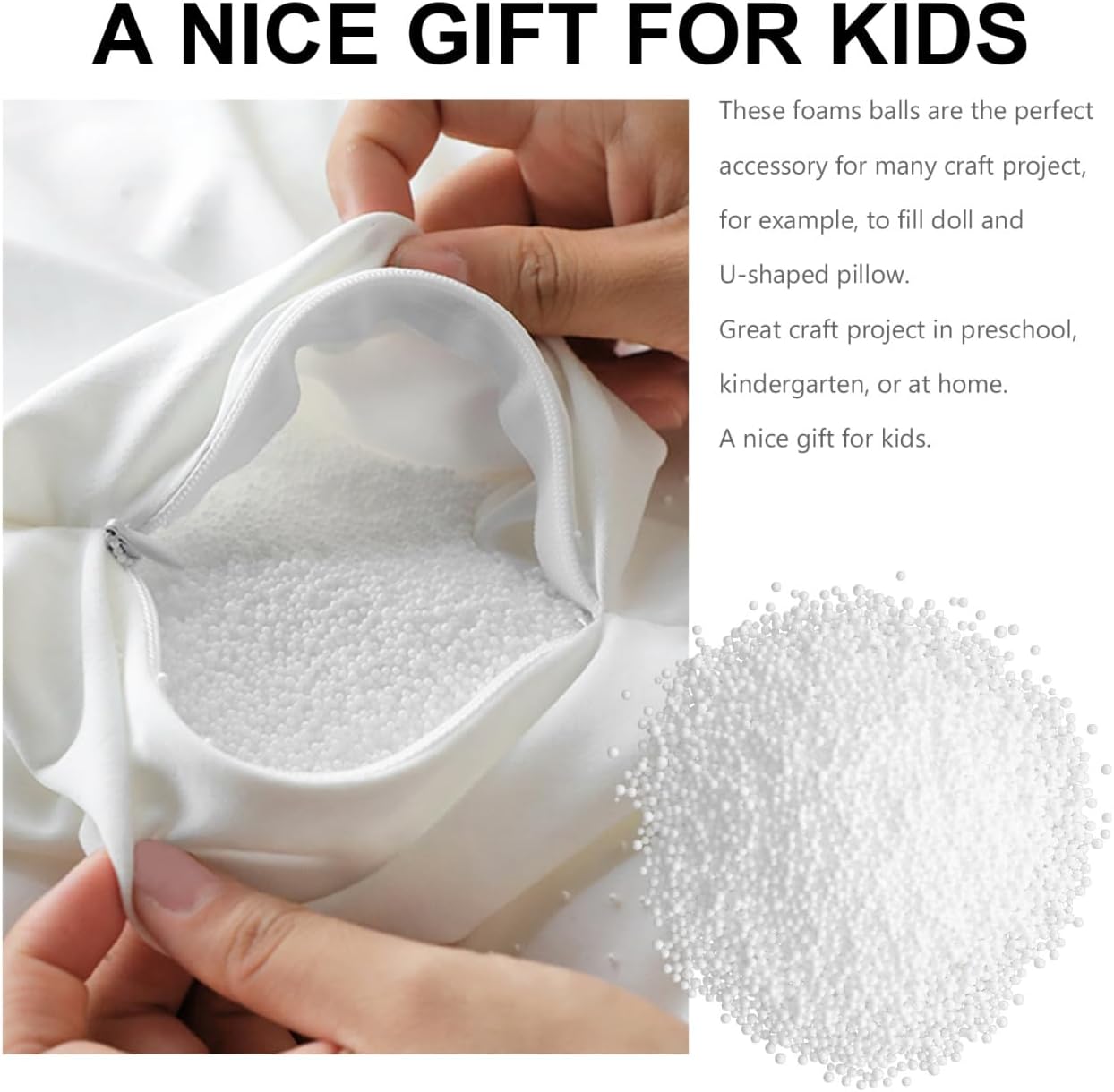 Polystyrene Foam Beads for Bean Bag Chair Filling 0.08 Inch Lightweight Lazy Sofa Cushion Stuffing for DIY Crafts Pillow and Plush Toy Refill - Image 5