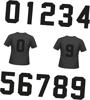 Gadpiparty 20 Piezas Patrón Digital Pintura Caliente Azul Calor Hierro En Números Para La Ropa Hierro En Números Para Iron En El Número De Parches El Plastico Negro