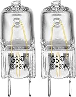 VisittheUP2WIN Halogen Microwave Light Bulbs 20W G8 Base, Replaces WB25X10019 for GE Samsung Kenmore Maytag Over Stove - 2 Pack