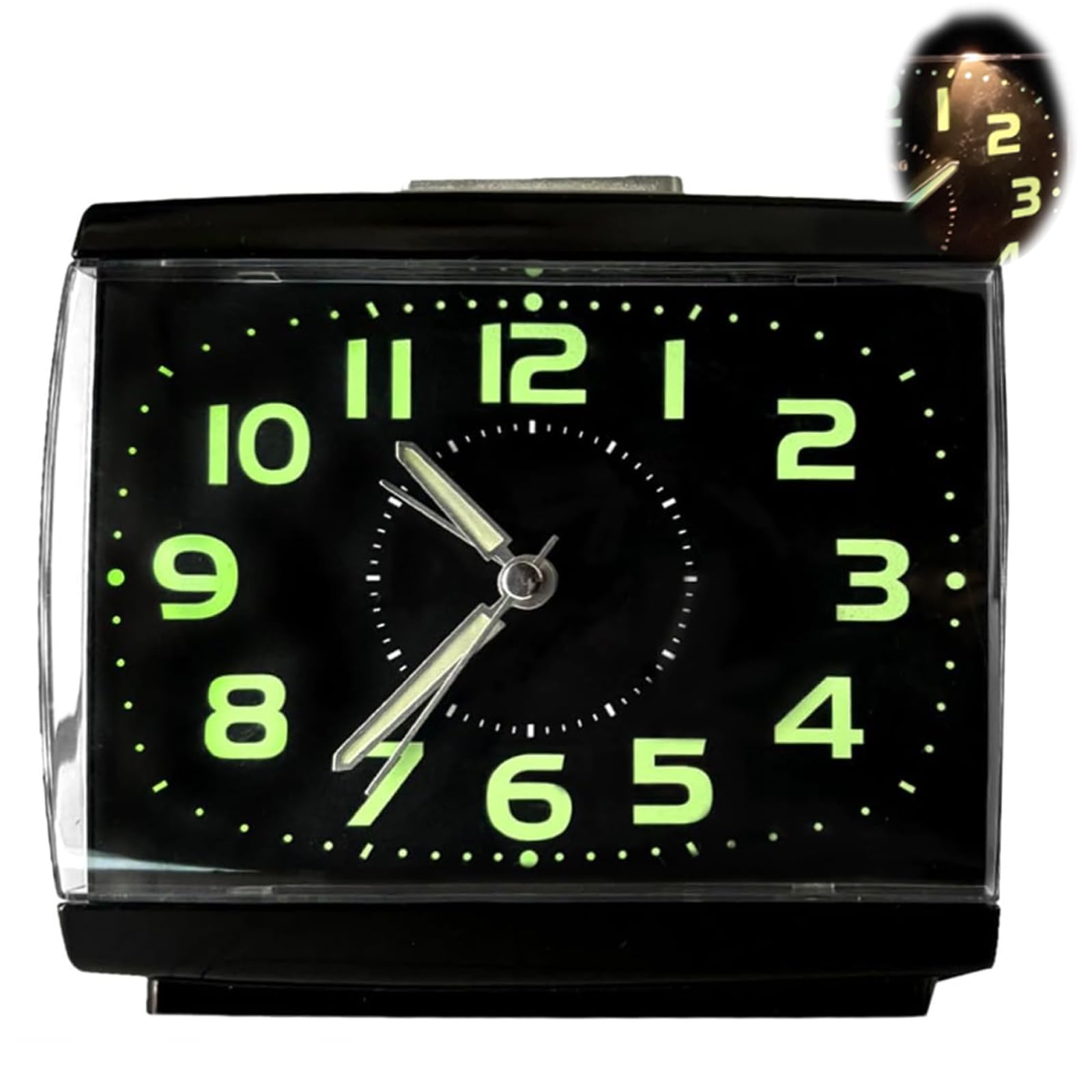 EujRcf Glow In The Dark Alarm Clock,Big Digits Bedroom Clocks See in The Dark, Bedside Clock with Big, Bold Digits & Silent Second Hand, Ideal for Bedroom, Ideal Xmas Gifts for Kids & Seniors