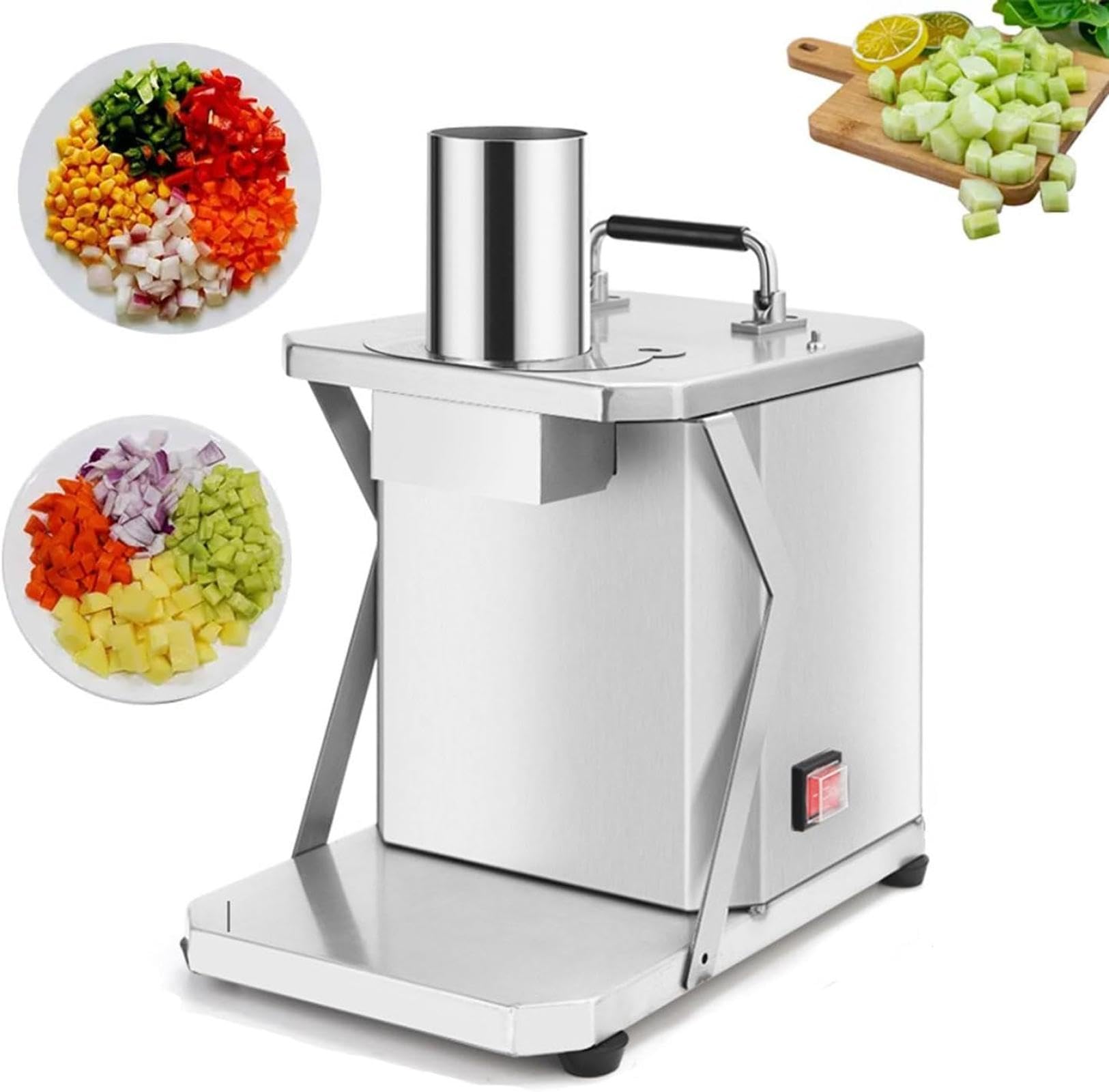 GTHTUHFD Electric Slicing Machine Electric Vegetable Slicer Electric Vegetable Chopper Machine, Commercial Vegetable Cutter, 200W Commercial Electric Vegetable Cutter, 200Rpm Multifunc
