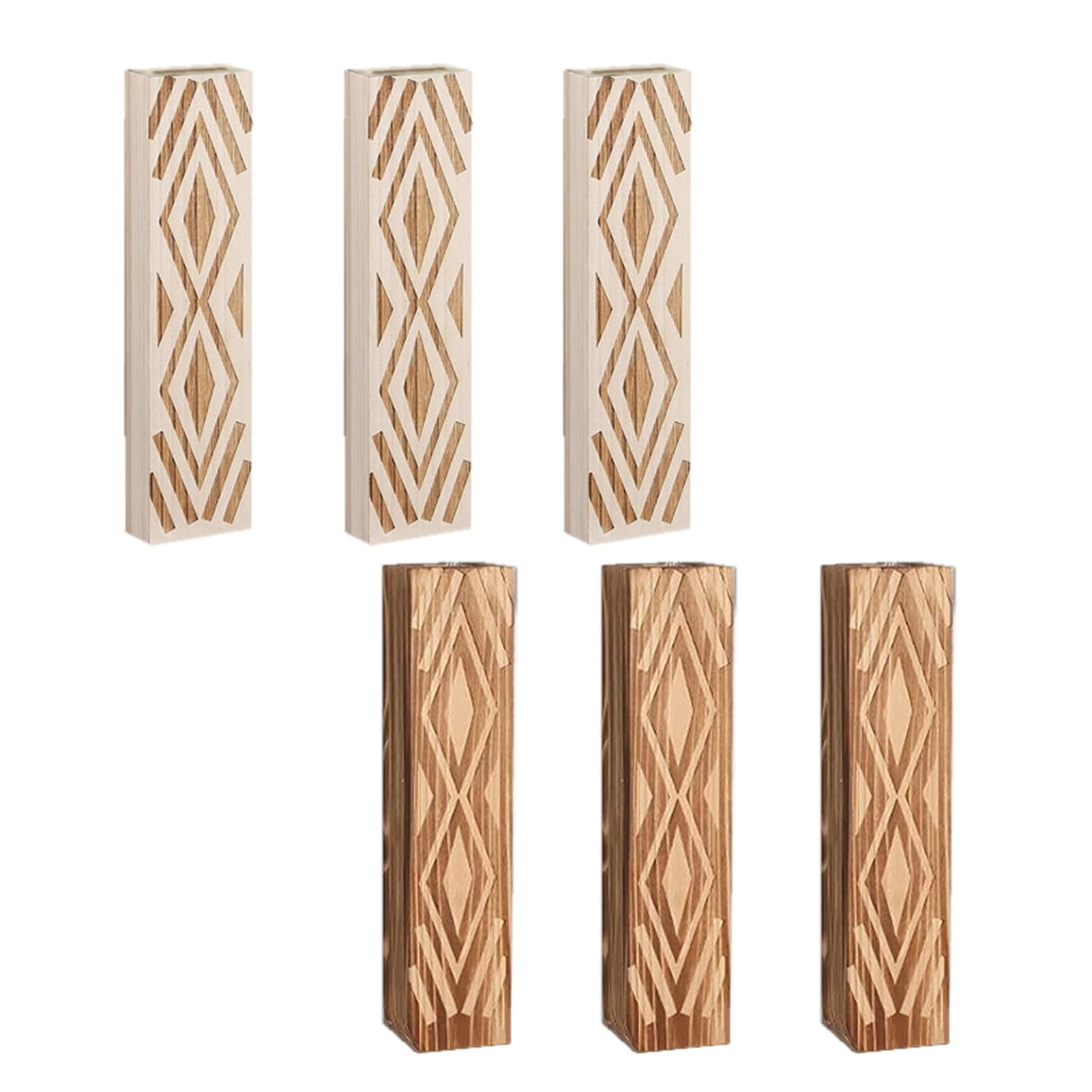 Set de 3 Jarrones de Pared de Madera - Plantadores Colgantes con Acabado Marrón Rústico, Decoración Moderna para Flores Artificiales y Plantas (A)