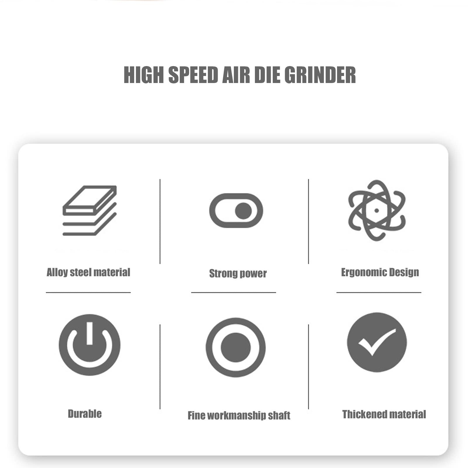 FLEXMAN Air die Grinder, 3mm Chuck, 30000RPM No Load Speed Pneumatic Grinding Machine, Alloy Steel Air die Grinder for Grinding, Deburring, Polishing, Shaping (American Style)