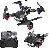 Drones DLI Para Crianças de 8 a 12 anos, Drone Dobrável, Câmera única 1080p, Drone FPV Para iniciantes, Controle de Gestos, Prevenção de Obstáculos,Modo sem Cabeça, Quadricóptero Com Controle Remoto Wi-Fi, Presente Escolar (Preto)