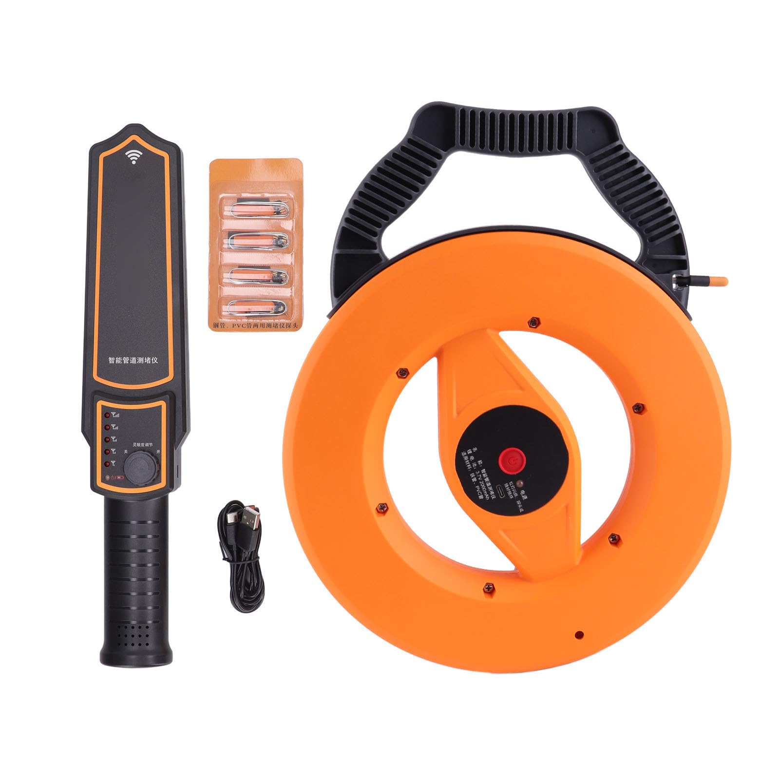 Rilevatore di blocco del tubo son impermeabile 20m gamma di posizionamento accurato tester di intasamento per operazioni idrauliche materiale ABS 4 sonde