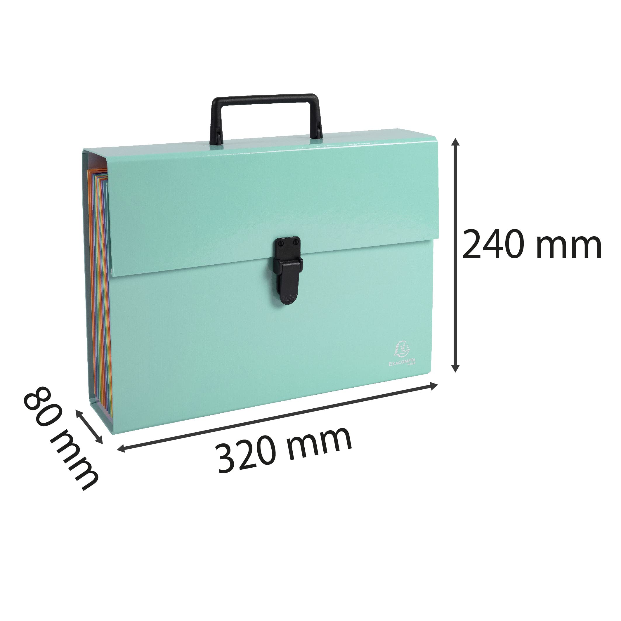 Exacompta Fächermappe Aquarel - 12 Fächer DIN A4 Mit Gummizug Colorspan-Karton