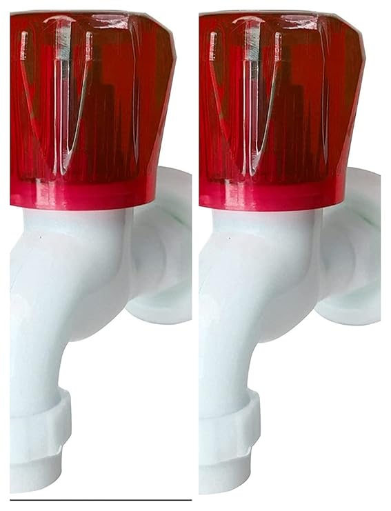 AK Unbreakable Plastic Set of 2 Short Body Cock | Water Tap for Bathroom,Health Faucet, Jet Sprey, Wash Basin, Kitchen | Pack of 2, Multi Color