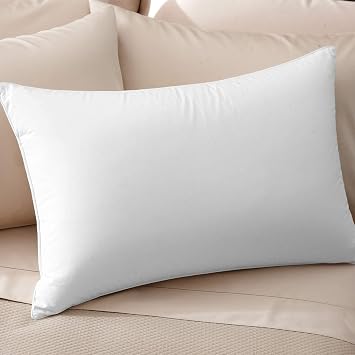 Cuddledown Dreamstead Blend Pillow | 50% Down, 50% Down Alternative Blend | 100% Cotton Shell, Percale Weave | Hypoallergenic | Handcrafted | Oeko-TEX & RDS Certified | 20" x 30" | Queen | Medium