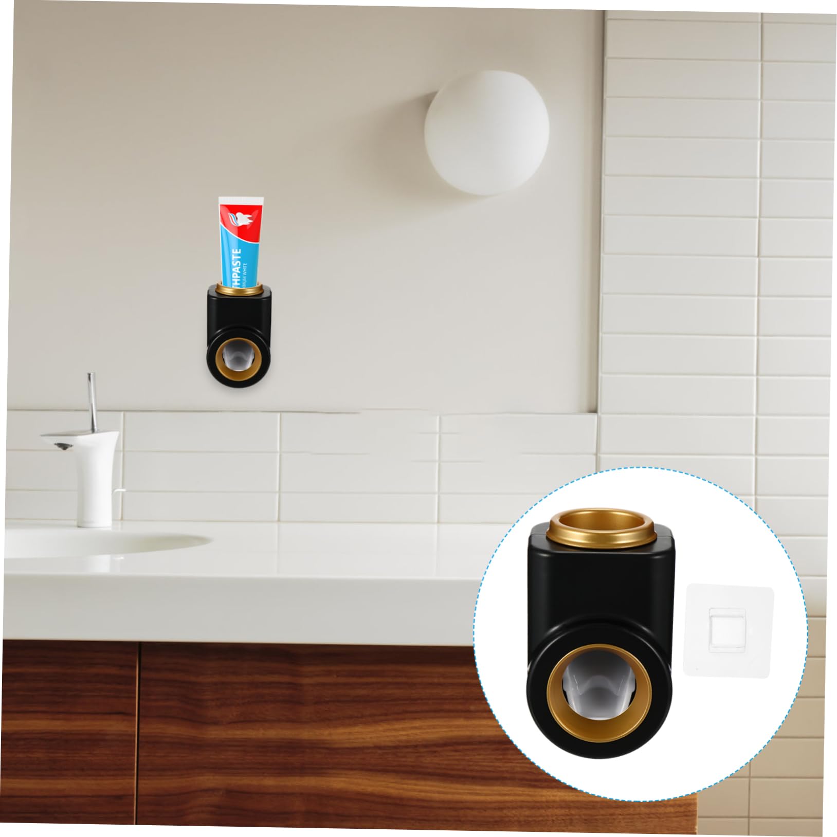 Ciieeo Toothpaste Dispenser Threaded Interface Universal Toothpaste Holder for Easy Squeeze Clean