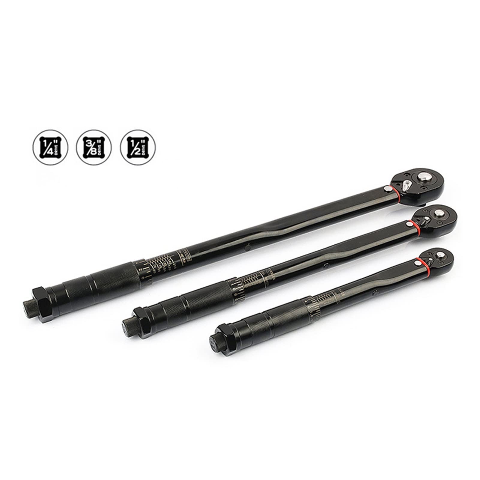 Klucz dynamometryczny, 1/4 3/8 1/2 Torque Preset Torque Wrench Drive Tool 5-210 nm Pozytywny ujemny dwukierunkowy klucz regulacji(Three-eighths Inch)