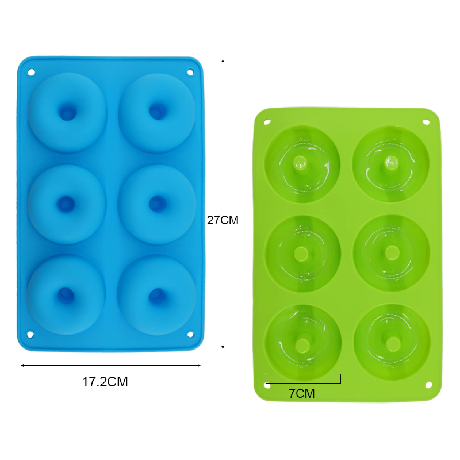 Antihaft Backblech Donut Form Für Zuhause Diy Silikon Bäckerei Backform Dekoration Antihaftbeschichtet Donut Werkzeuge Dessertform 4St Blau