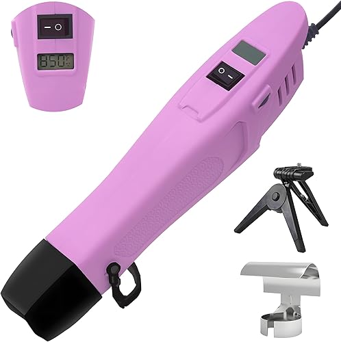 mofa Mini pistola de calor de temperatura variable de 350 W, 250   850  (302.0 F - 842.0 F), calentamiento rápido, pantalla digital LCD, pistola de