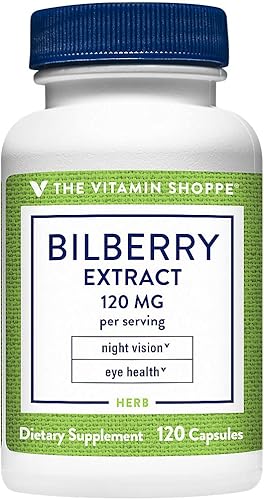 The Vitamin Shoppe Extracto de arándano 120 MG, antioxidante que promueve la salud de la circulación sanguínea de la vista, estandarizado a 25