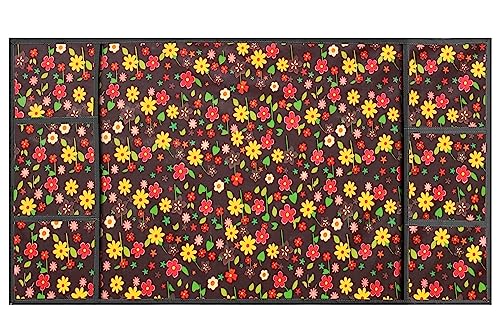 Image of Stylista Refridgerator top Cover Suitable for Samsung RR23C2F24S8 /HL, 215 Liter Fridge, Dimension (WXD) 71x109 CM, Mini Floral Pattern Multicolor