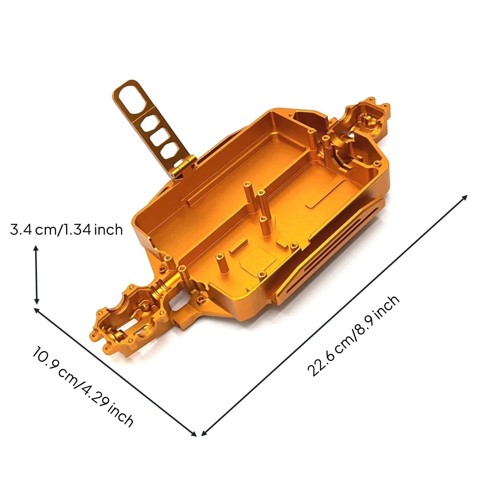 Chasis para Coche RC Bastidor Placa Inferior Base de Montaje de Metal Resistente al Desgaste con Mecanizado Preciso Mejora la Alineación de, Dorado
