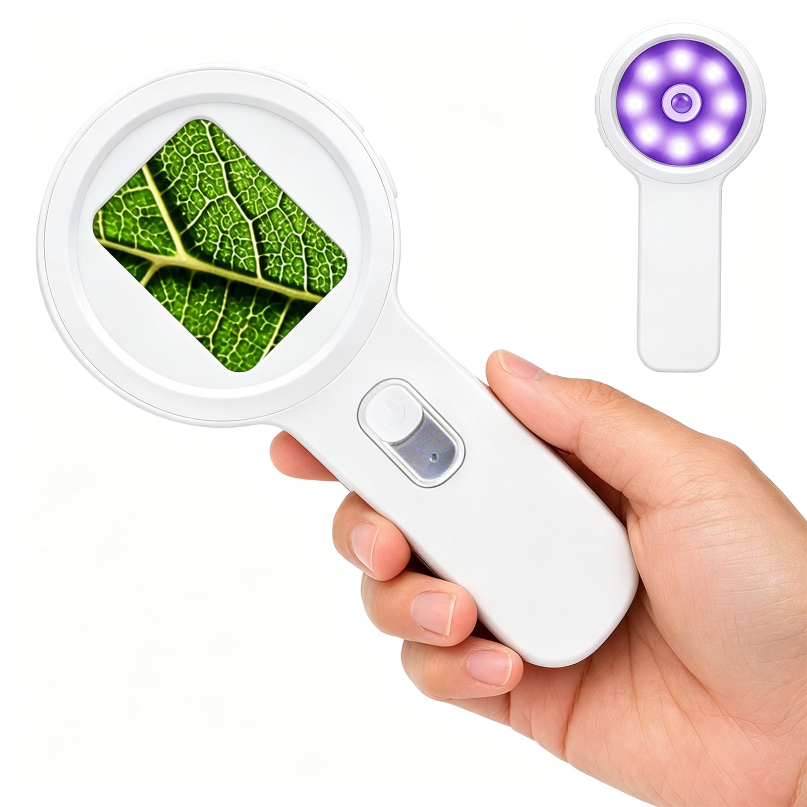 10-200X Autofocus Digital Microscope, Portable Handheld Scope with 2in IPS Screen & Dual LED Light, Electronic Magnifier for Coin Check, Suitable for Adults and Children, White-image-19