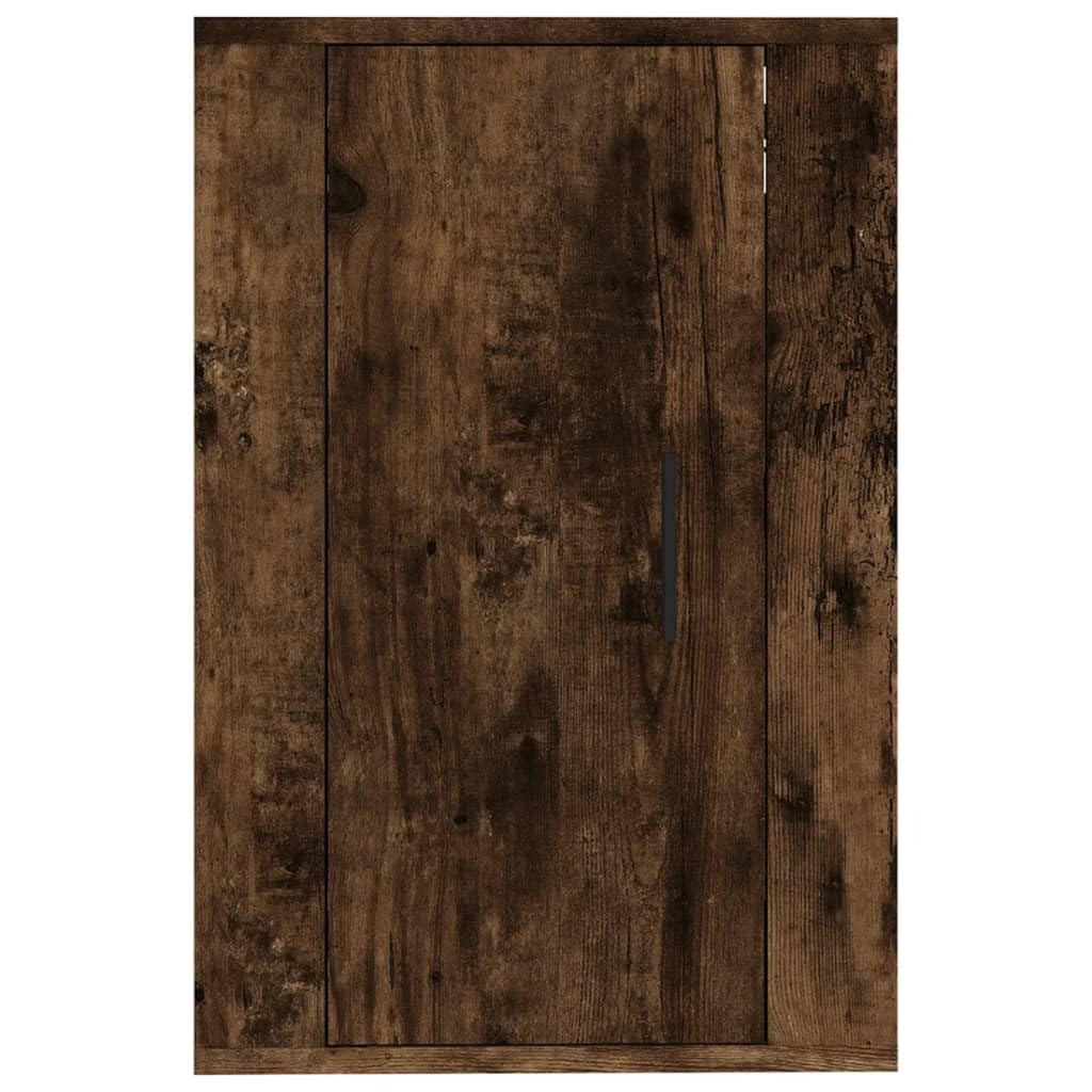 Szafka ścienna pod telewizor, dąb wędzony, 40 x 34,5 x 60 cm, materiał drewnopochodny, szafka na media z 2 półkami, montaż ścienny do wyposażenia salonu, miejsce do przechowywania odbiornika