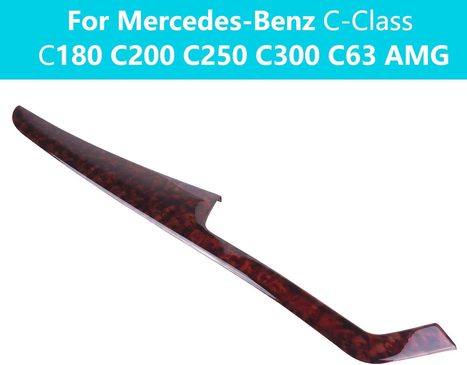 Agate Wood Grain Center Console Dash Strip Trim Compatible with Mercedes-Benz C-Class 2012 2013 2014 C180 C200 C250 C300 C63 AMG Center Console Dash Stirp Trim Drive Accessories