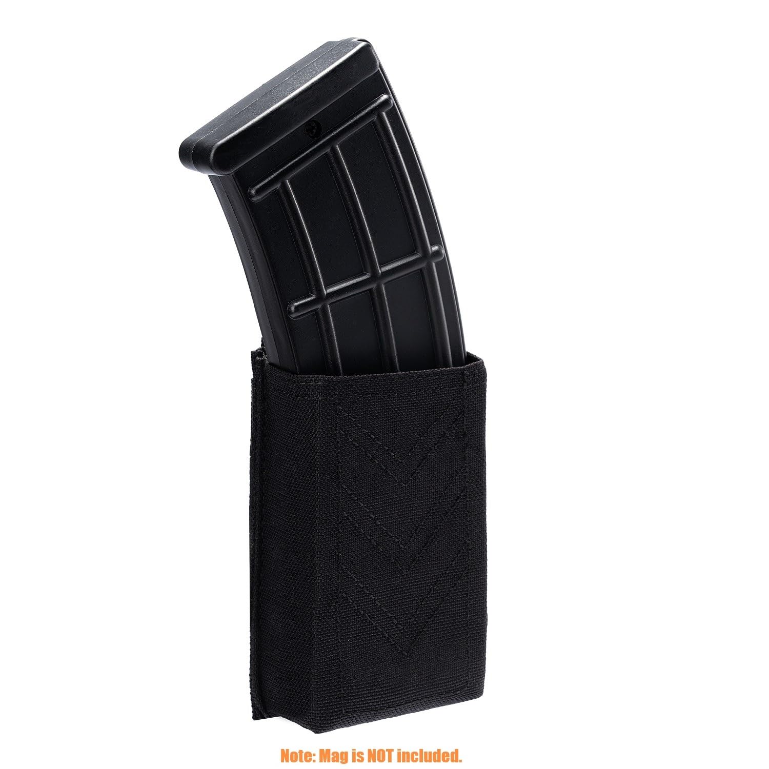 TACNEX 5.56mm Magazine Pouch w/Belt/MOLLE Strap Clip Single Rifle Mag Holster w/Quick Release Insert Open Top AR Mag Retention Case Nylon Mag Holder for Duty Belt Outer Carrier Tactical Vest BK