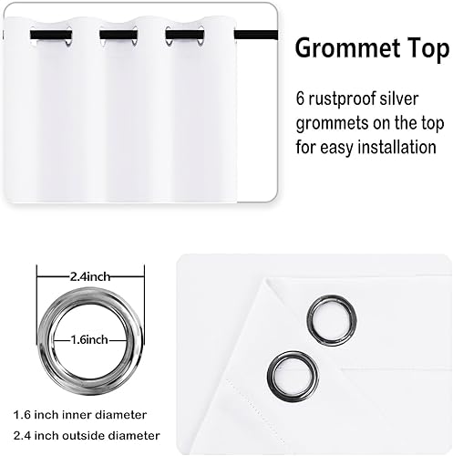 Miniatura 5 de DWCN Cortinas opacas y cortas para dormitorio, con alzapaños, dan privacidad, oscurecen habitación, ojales en parte superior, para la sala, 42 x 63