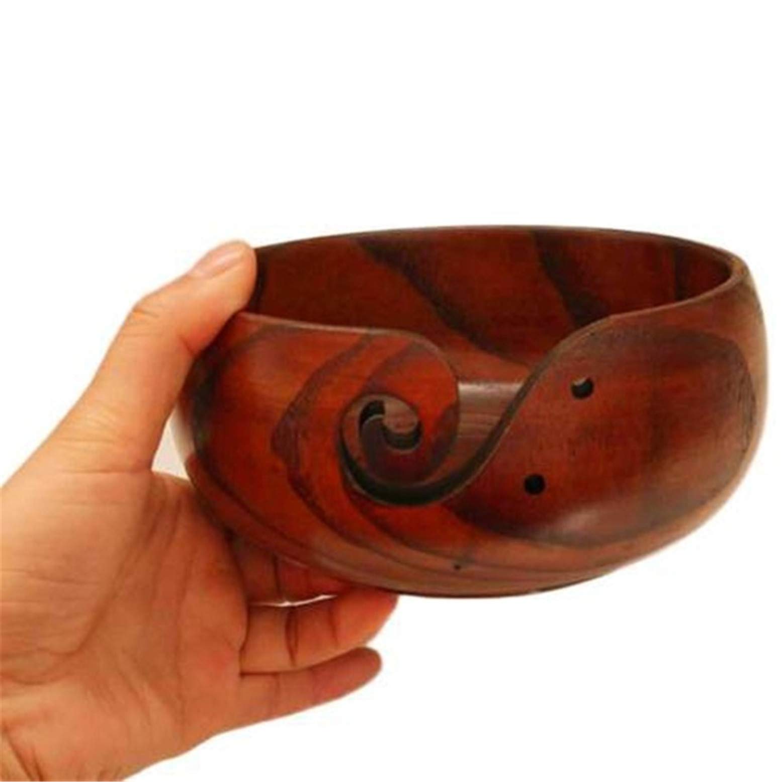20,3 cm Garnschale aus Palisanderholz, Wolle, Garnhalter, Aufbewahrungsschüssel, Aufbewahrungsschüssel aus Draht, Haken, Zubehör für Stricken und Häkeln #2