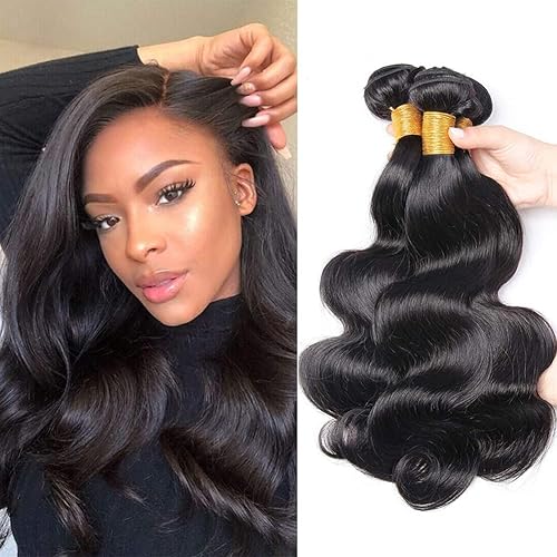 Body Wave Bundles 16 18 20 Inch Human Hair Bundles 10A Brazilian Body Wave Hair 3 Bundles Weave Unprocessed Remy Hair Bundles Natural Color