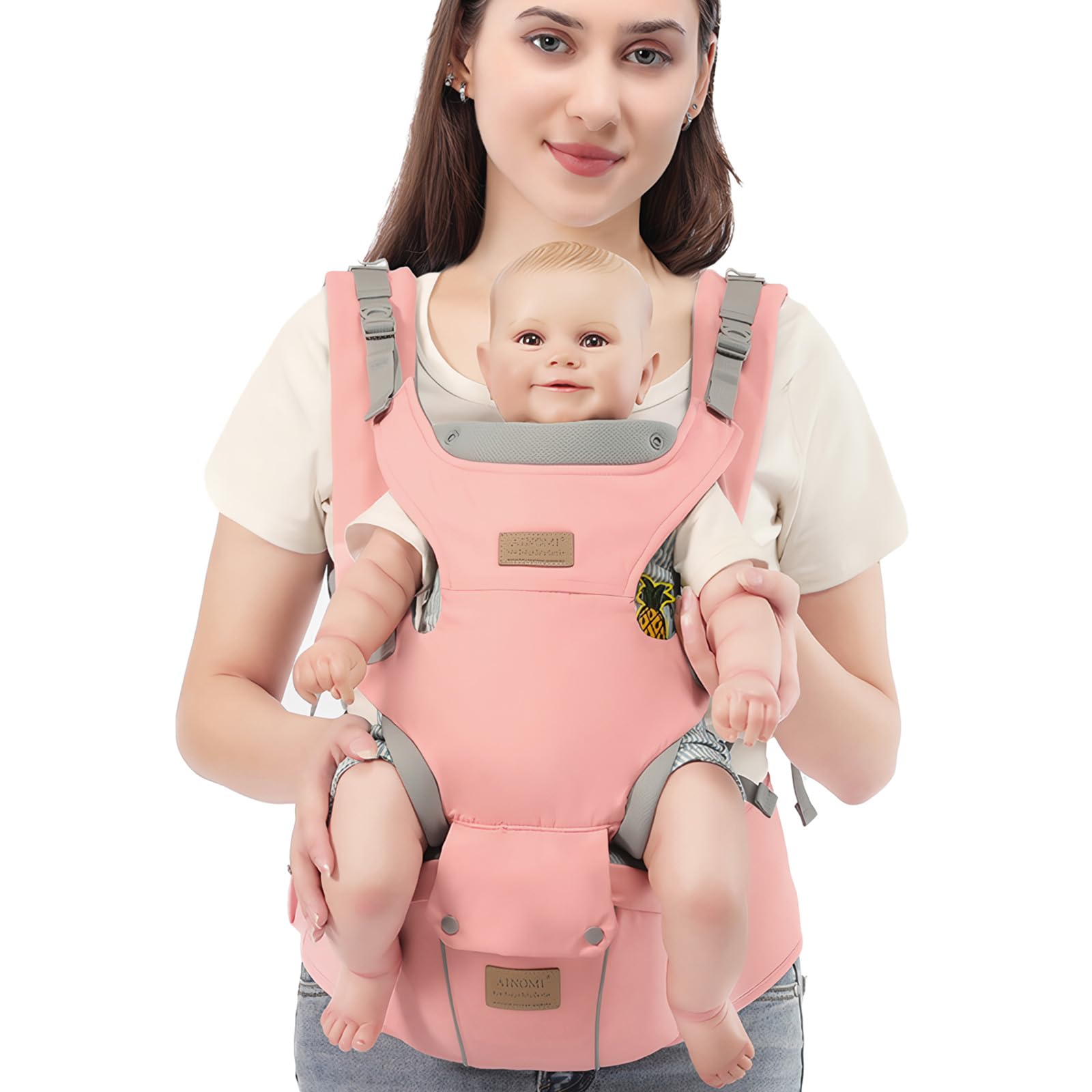 SONARIN Wielofunkcyjne nosidełko dla niemowląt 3 w 1 z siedziskiem biodrowym, ergonomiczne, oddychające nosidełko biodrowe, nosidełko dla niemowląt, plecak, nosidełko przednie, wiele pozycji, dla 0-36