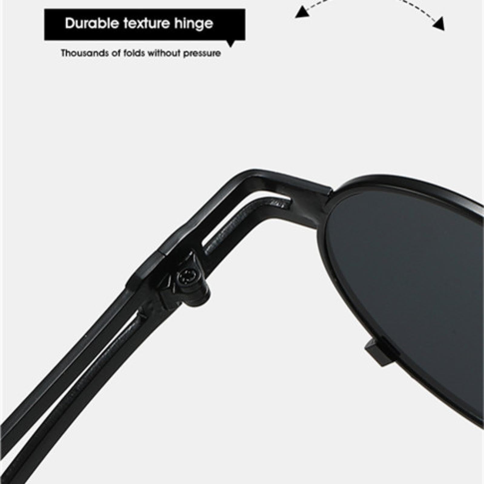 Occhiali da sole retrò da donna, alla moda, con montatura in metallo, UV400, occhiali da sole punk da uomo