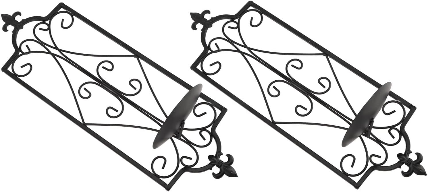 Wall Sconce Candle Holder Set - Elegant Hanging Iron Decoration for Living Room, Dining Room, and More