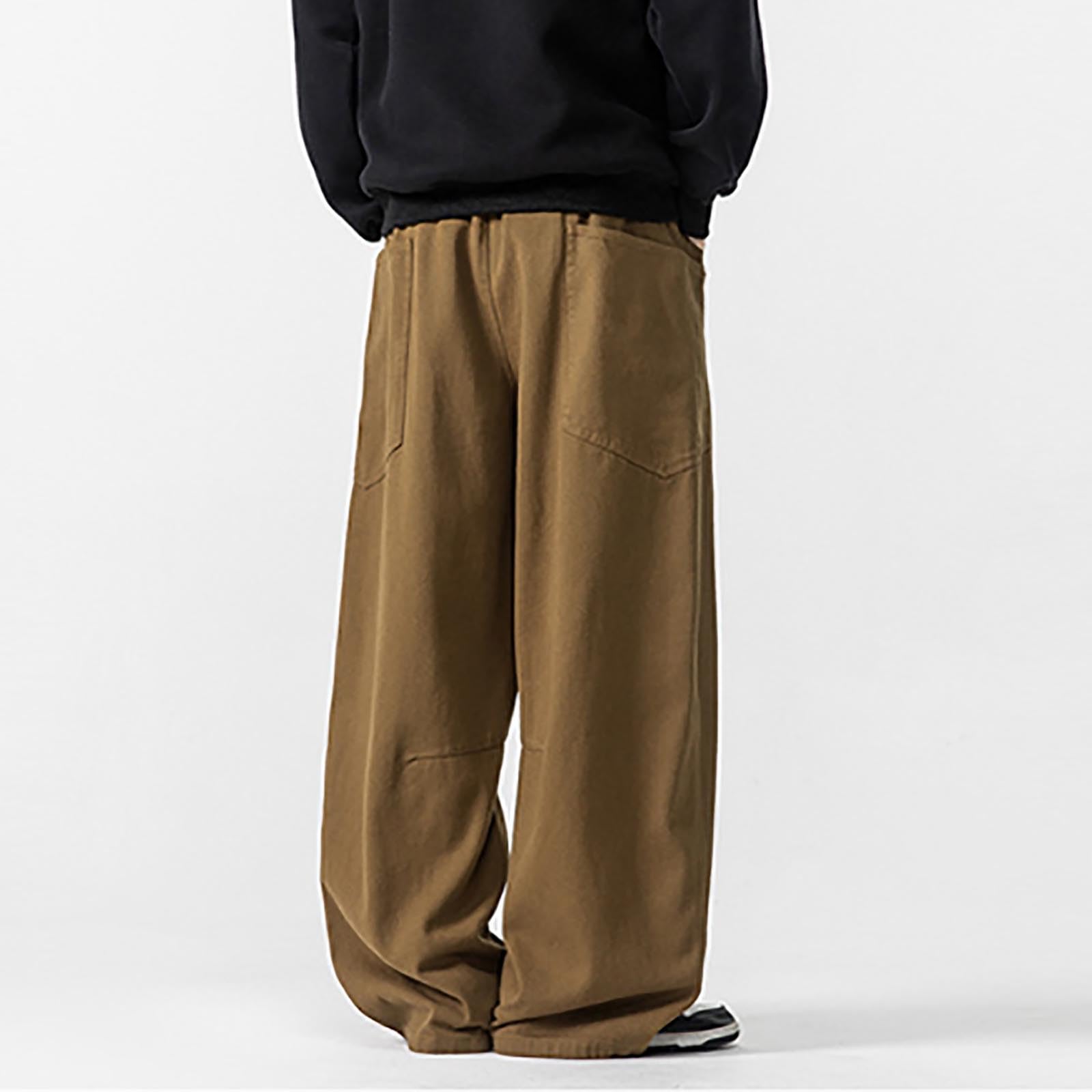 2026 Cordhose für Herren, breit, mit elastischem Bund, Thermohose mit Taschen, lange Hose, Slim Fit, breite Beinhose, Retro-Streetwear, Skater, Motorrad, Radfahren