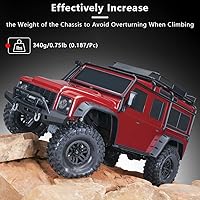 Vista 4 de GLOBACT Juego de pesos extendidos de latón negro de 1.47 oz (340 g) de contrapeso, cubo hexagonal extendido de 0.47 pulgadas para 1/10 Trx4 Trx6