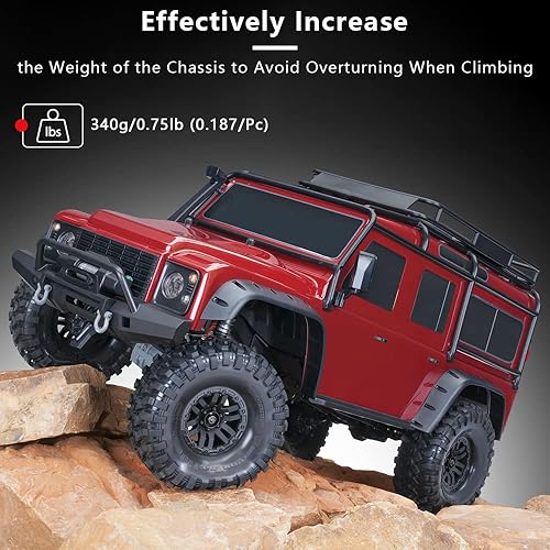 Miniatura 4 de GLOBACT Juego de pesos extendidos de latón negro de 1.47 oz (340 g) de contrapeso, cubo hexagonal extendido de 0.47 pulgadas para 1/10 Trx4 Trx6