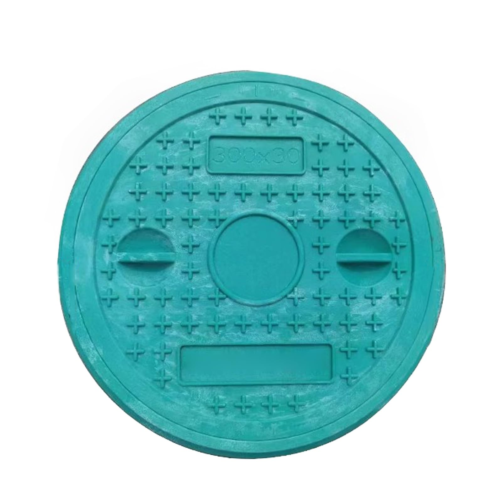 GJMSSMY 30cm Plastic PE Manhole Cover, 200kg Load Capacity, Rainwater Drainage Cover with Handles for Sidewalks, Gardens, and Lawns (Green) - & Heavy-Duty