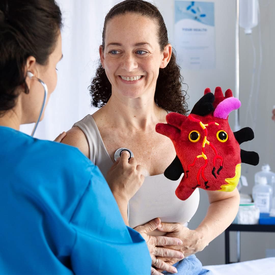 GIANTmicrobes Heart Disease Plush, Get Well Soon Stuffed Animal, Heart Surgery Recovery Gifts, Chronic Illness Essentials, Cardiology Gift, Heart Attack Survivor Gifts, Cardiovascular Model