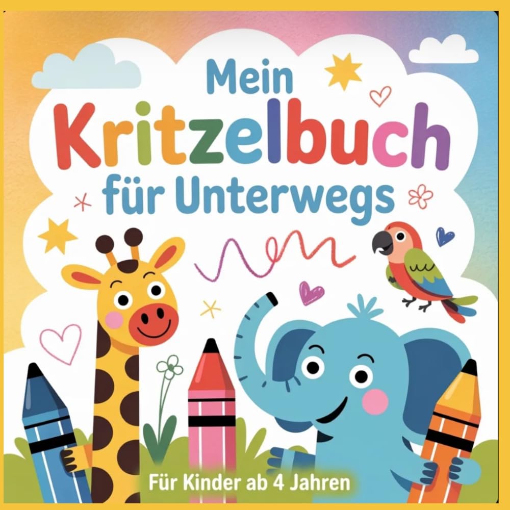 Mein Kritzelbuch für unterwegs: Spielerisch lernen mit Spaß – Rätseln, Malen und Entdecken für kleine Köpfe