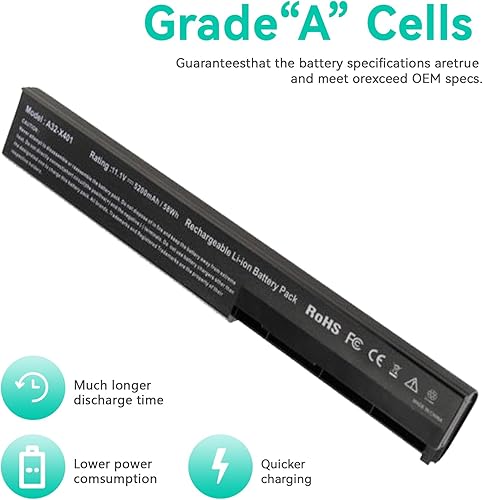 Miniatura 2 de Fancy Buying Batería para portátil compatible con Asus X501A X301 X301A X301U X401 X401A X401U X501 X501U A31-X401 A32-X401 A41-X401 A42-X401