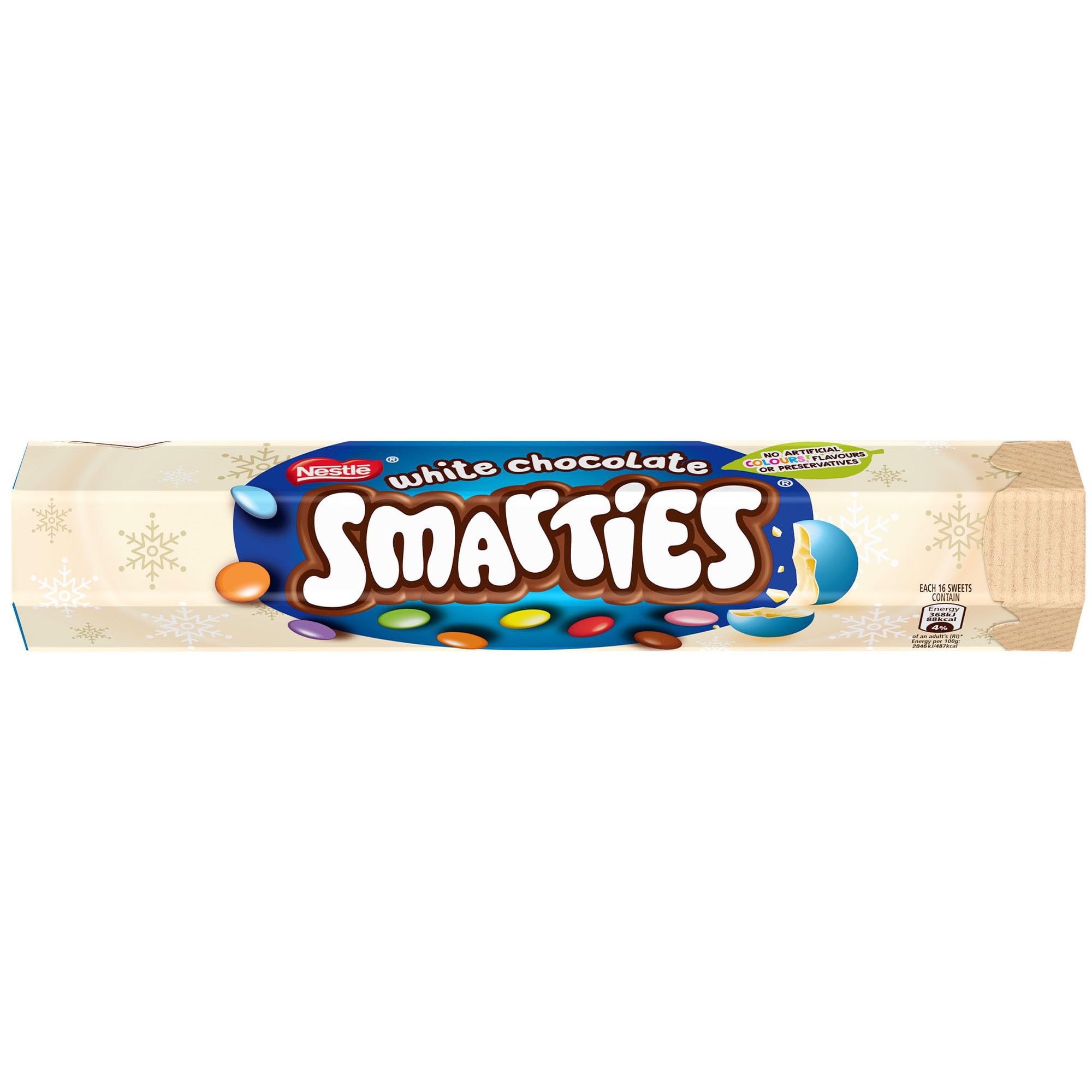 White Chocolate Giant Tube 120g, Sweets In A Crisp Sugar Shell