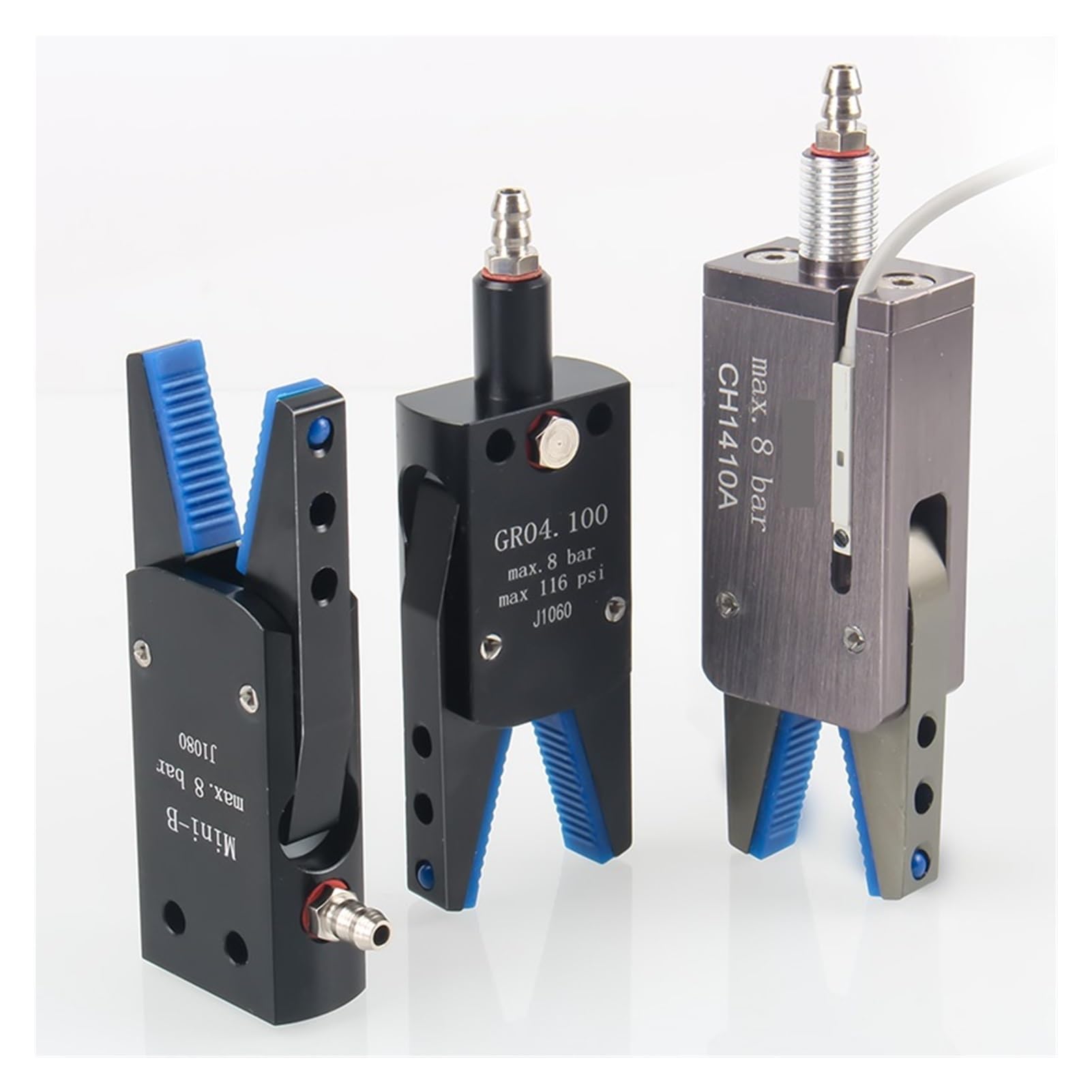 Mini-Luftgreifer, Pneumatischer Greifer for Industrieroboter J1080 J1060 mit Wasserauslauf-Clip(C,Without Silicone pad)