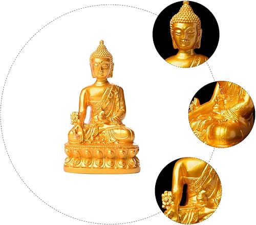 Miniatura 7 de Estatua de Buda Decoración de Buda Estatua de Buda Sentado Estatua de Resina Decoración de Bodhisattva Estatuas Decoración para el Hogar Estatua de