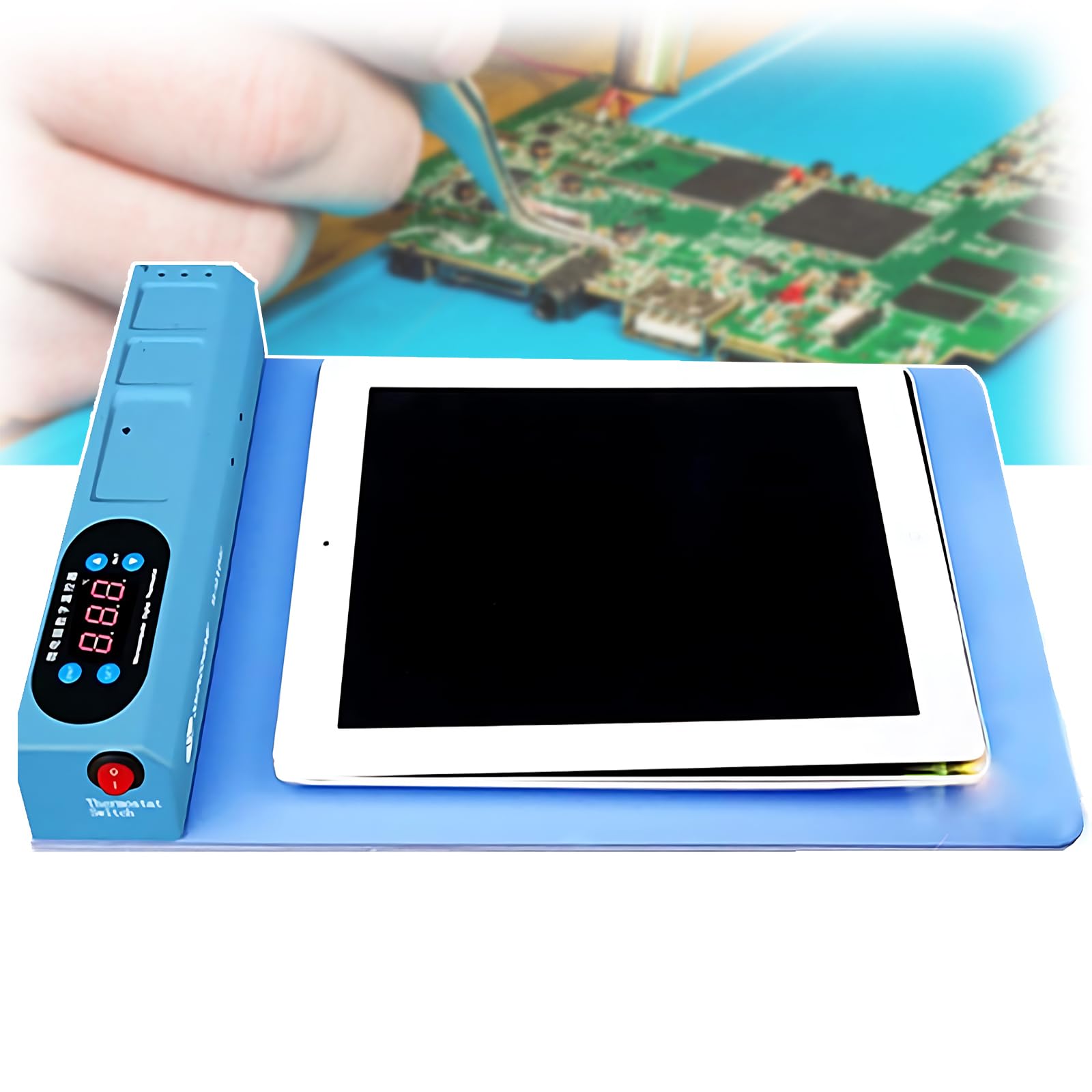 伟 祥 LCD Screen Heating Pad, Temperature Controlled Heat Mat, Fast Heat, LCD Screen Separator for Smartphone Tablet Screen Repairing, Heating Pad with Accessory, eat Mat Screen Removal Tool