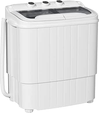 INTERGREAT Portable Washing Machine, 16 lbs Compact Twin Tub Washer and Dryer Combo