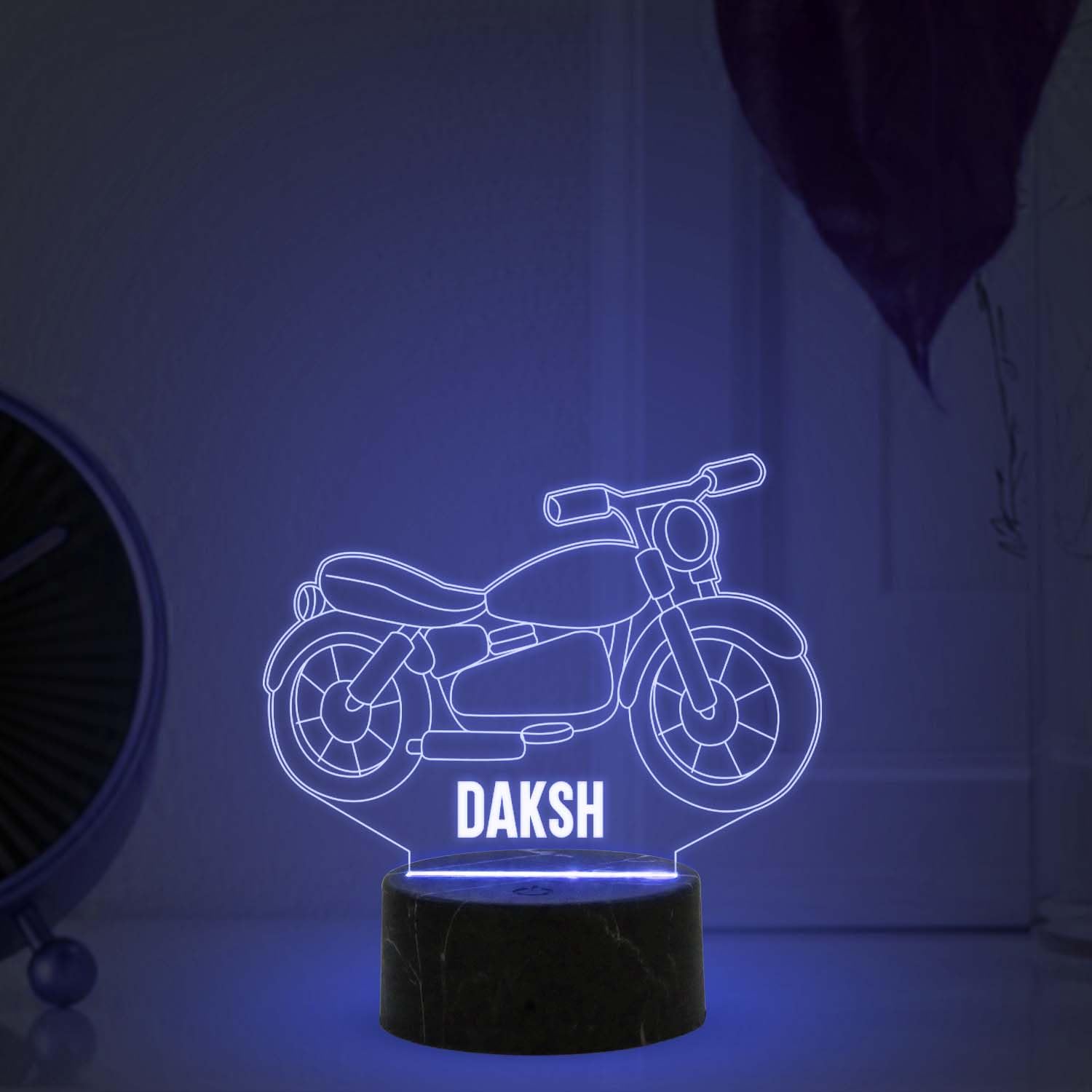StarLaser 3D Illusion Personalized Bullet Bike Night Light | Gift for Bullet Lover | Birthday Gift for Bhai | Automatic Color Changing Light & USB Powered