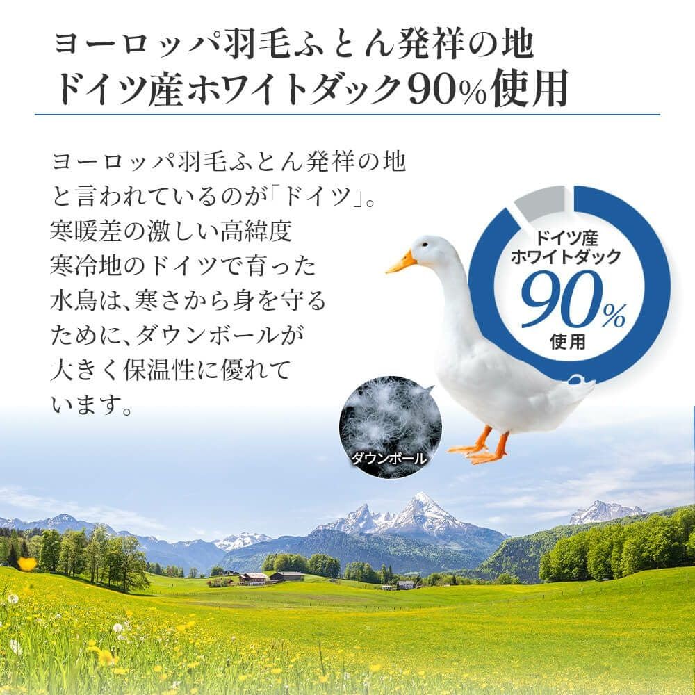 Amazon｜昭和西川 羽毛布団 2枚合わせ 日本製 ドイツ産ホワイトダック