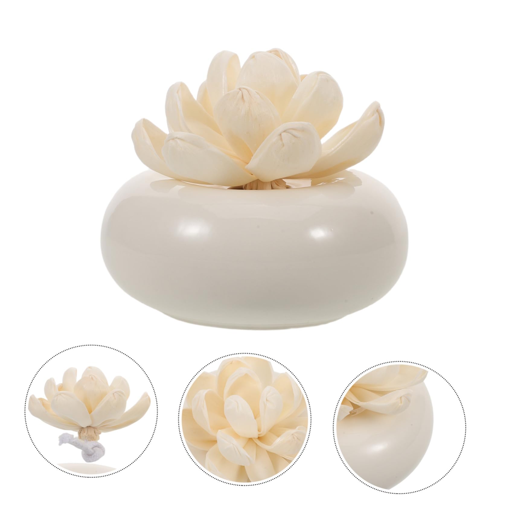 Diffusore Passivo in Ceramica Bianca per Oli Essenziali | Assorbimento Olio, Formato Portatile, per Piano D'appoggio e Stanza Piccola