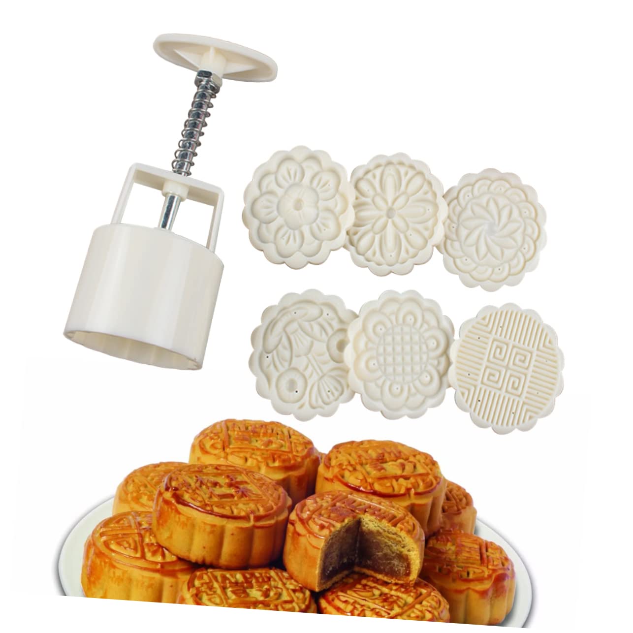 Moules à Gâteau De Lune En Bois Moule à Gâteau Lune Créatif,Motif Fleur