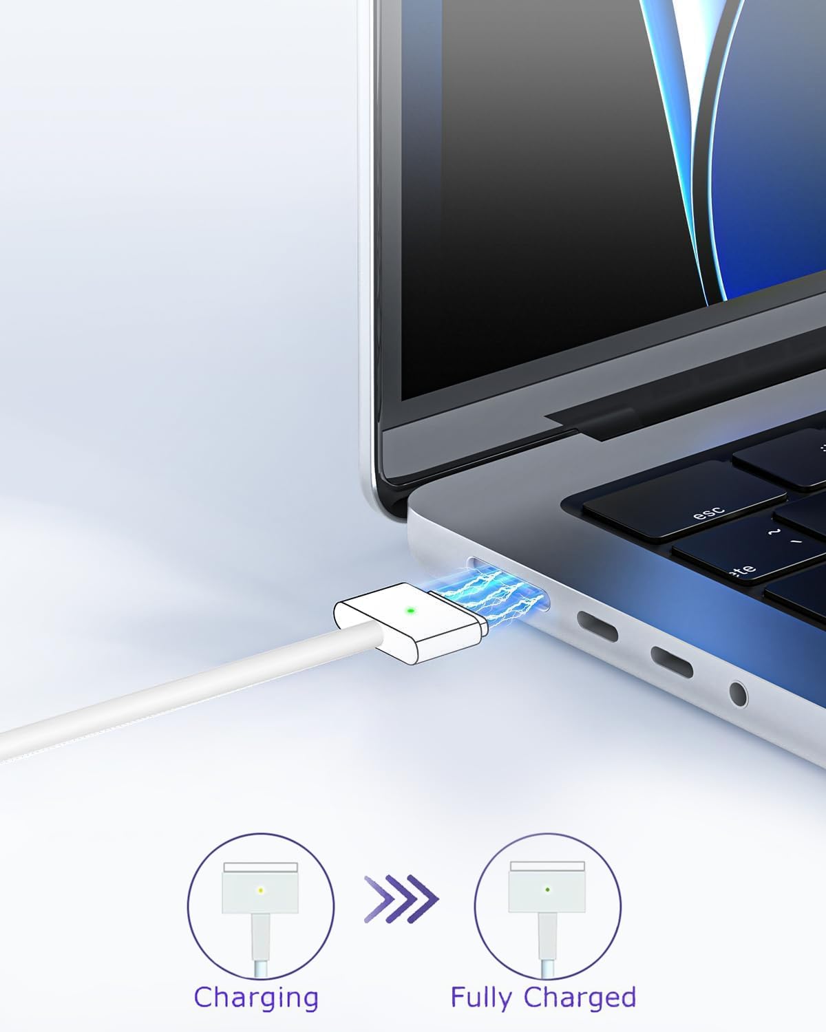 Chargeur MacBook Pro MagSafe 2 - 60W - Adaptateur L-Tip Compatible Avec : Mac Bo