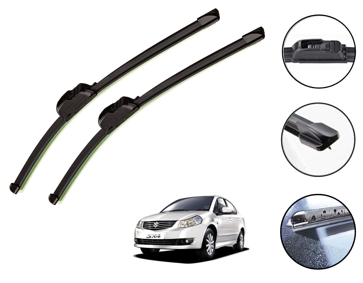 Auto Hub Car Wiper Blade Compatibility with Maruti Suzuki SX4 - Set of 2 Pcs (D-26,P-14)